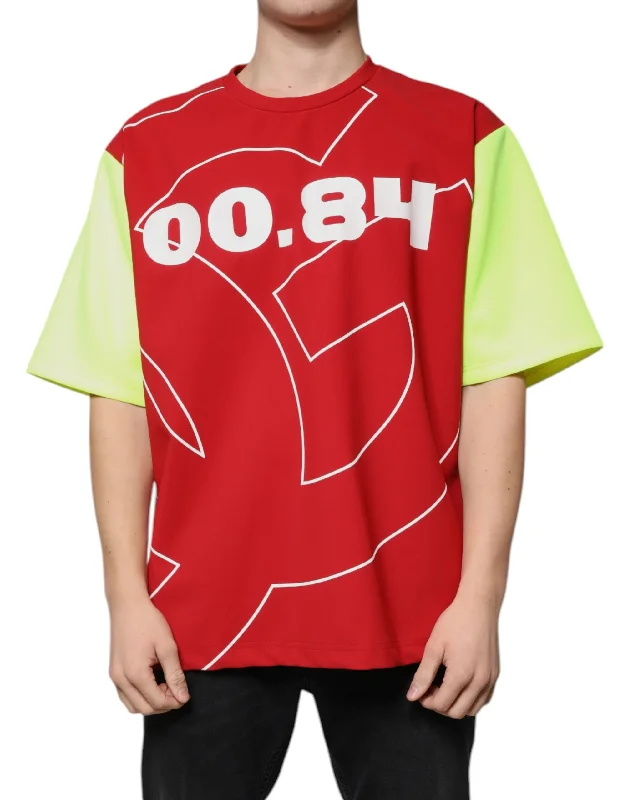 Men's Shirts with Checkered PatternsDolce & Gabbana multi Logo Cotton Men Crew Neck Men's T-shirt