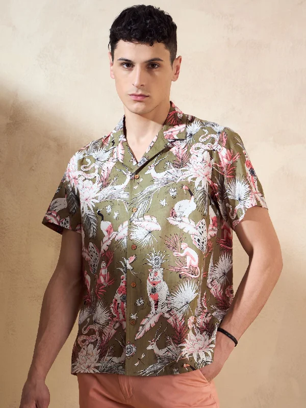 Men's Layering Shirts for Seasonal TransitionsGreen Oversized Casual Shirt