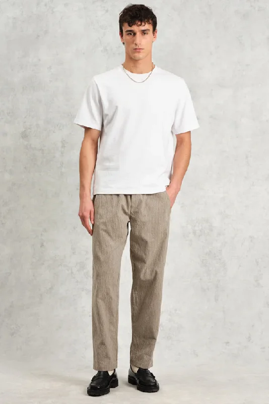 Men's Pants with Contrast WaistbandsWAX LONDON TYNE TROUSER CHALK STRIPE