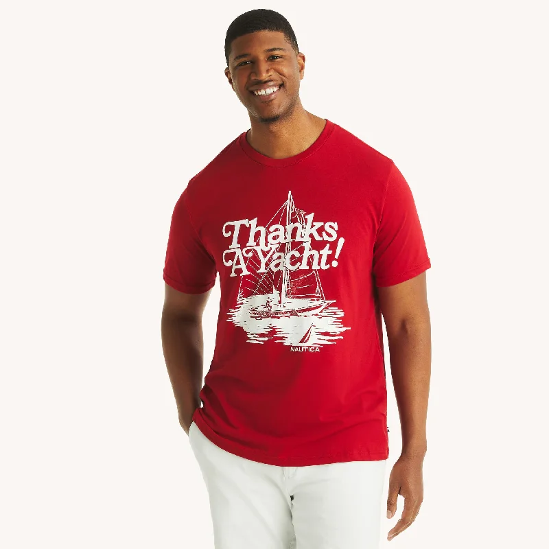 Men's Shirts with French CuffsNautica Mens Big & Tall Thanks A Yacht Graphic T-Shirt