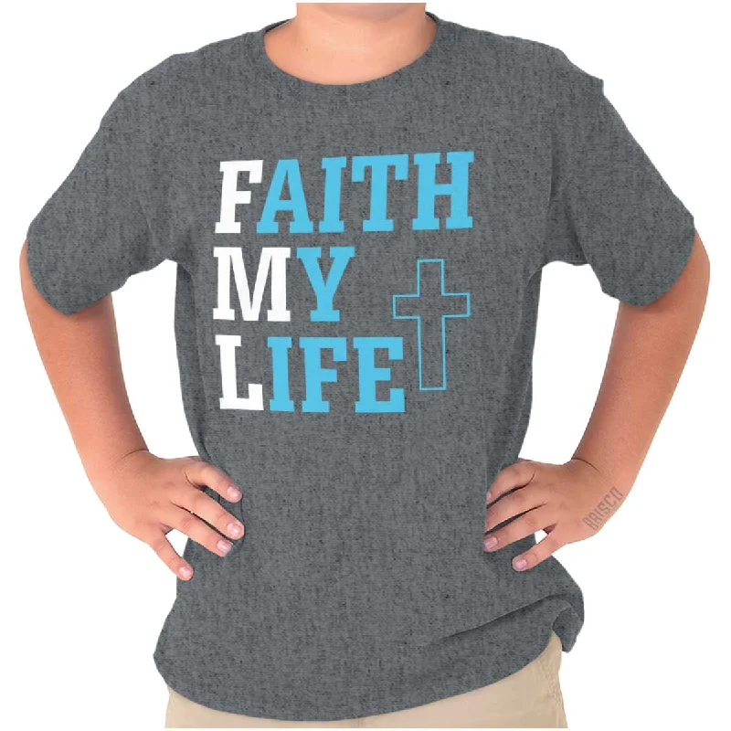 Casual Men's Button-Down ShirtsFaith My Life Youth T Shirt