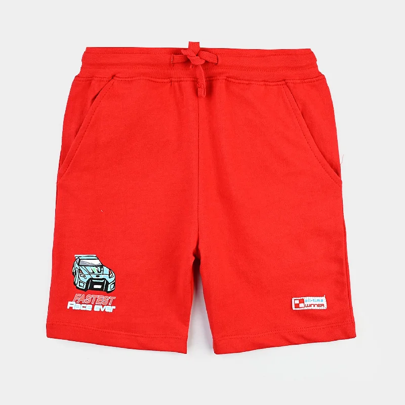Men's Pants with Contrast Fabric PanelsBoys Jersey/Terry Short Fastest Race Ever-H.R Red
