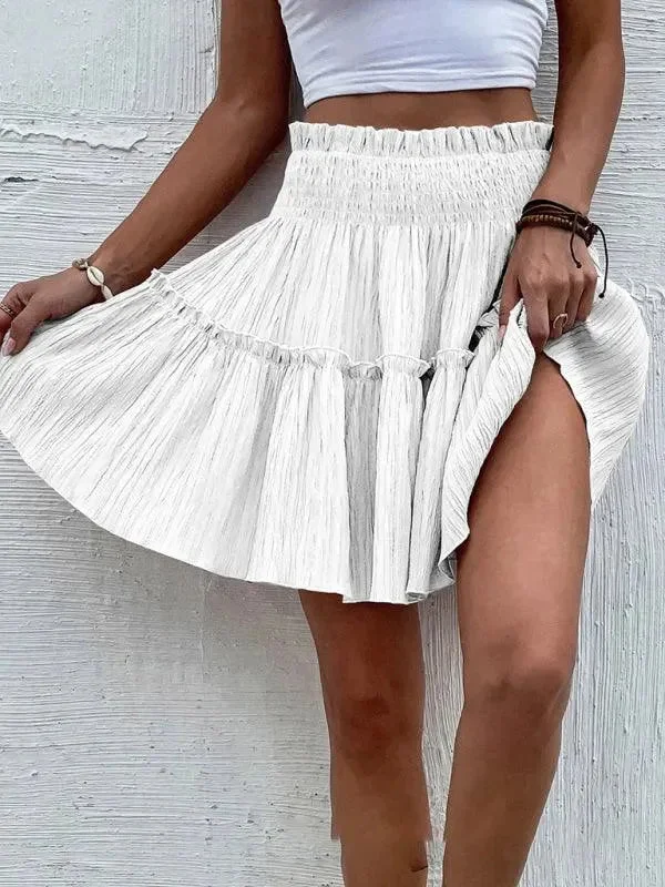 Men's Pants with Zippered PocketsWomen's Casual Plain Cake Short Skirt