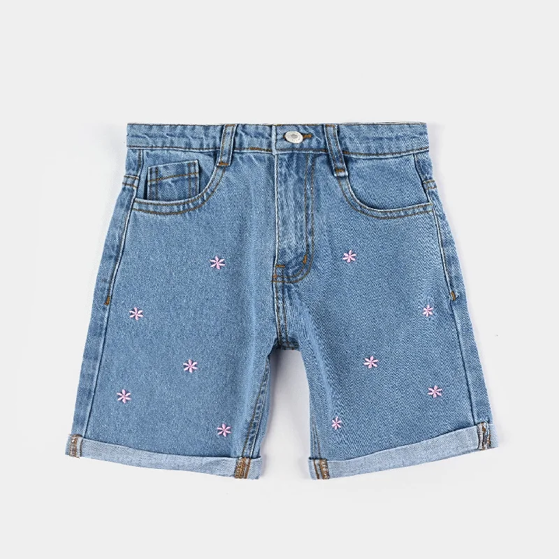 Stylish Men's Cargo PantsInfant Girls Denim Short Flower-Light Blue