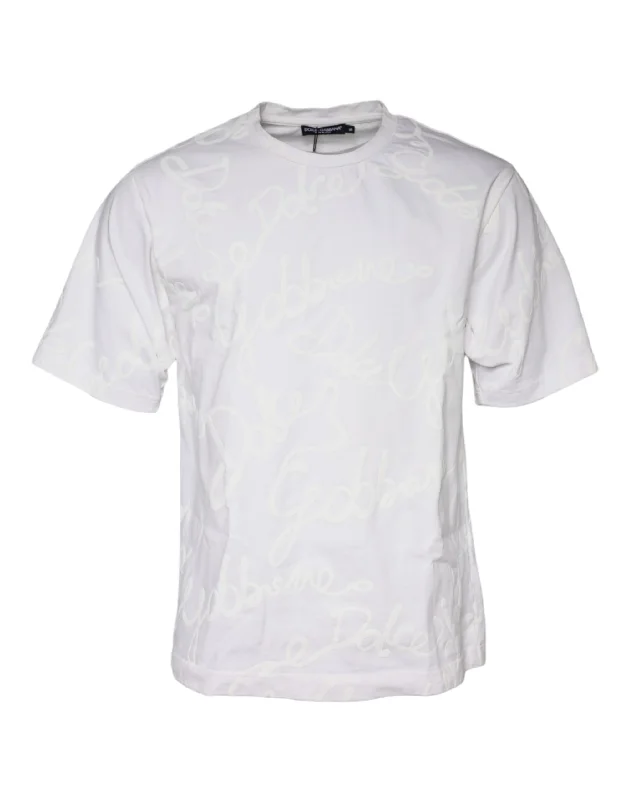 Men's Shirts for HikingDolce & Gabbana  Logo Print Cotton Crew Neck Men's T-shirt