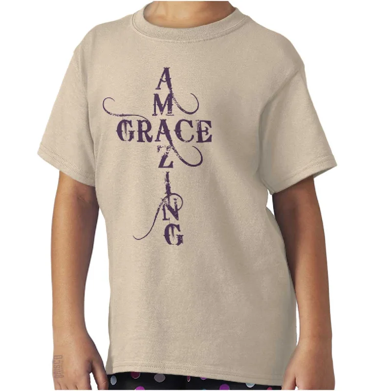 Men's Machine-Washable Shirts for ConvenienceAmazing Grace Script Youth T Shirt