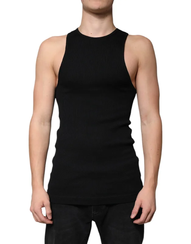 Men's Shirts with Striped PatternsDolce & Gabbana  Cotton Sleeveless Round Neck Tank Men's T-shirt