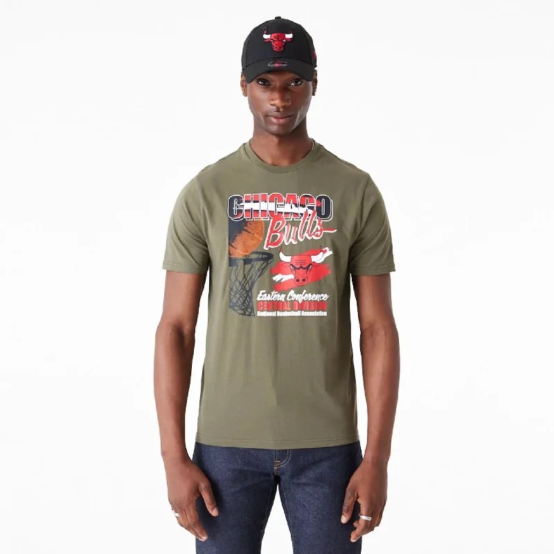 Warm Men's Fleece-Lined TopsChicago Bulls NBA Player Graphic Green T-Shirt