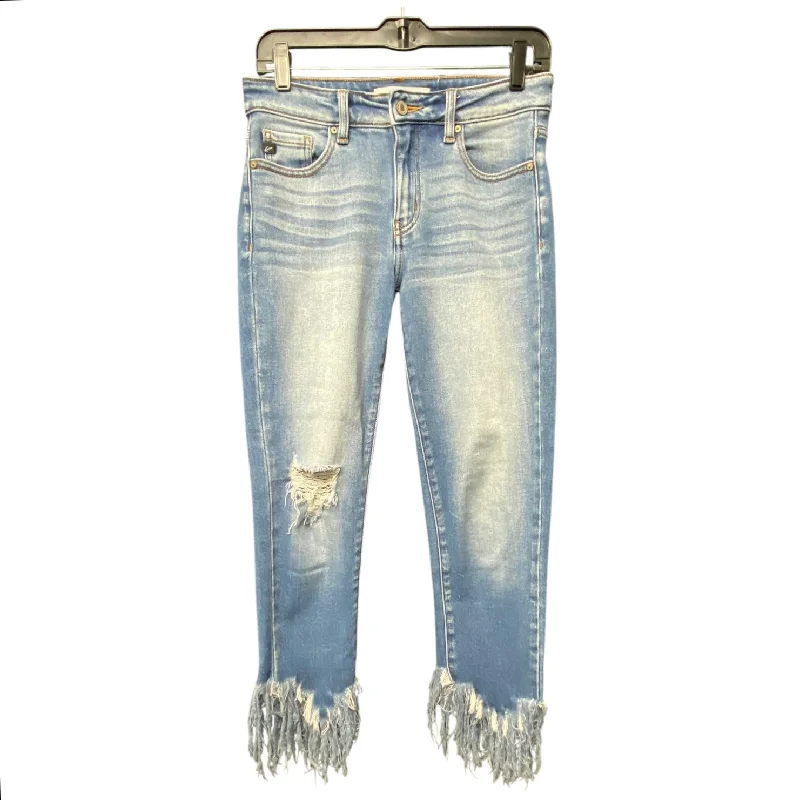 Embroidered Baseball CapsJeans Cropped By Kancan In Blue Denim, Size: 4
