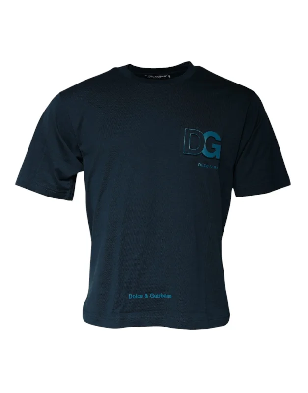 Men's Shirts with Pocket SquaresDolce & Gabbana  Logo Crew Neck Short Sleeves Men's T-shirt