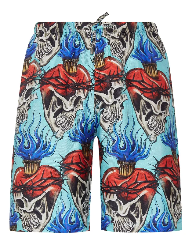 Men's Pants with UV ProtectionSilk Shorts Love Tattoo