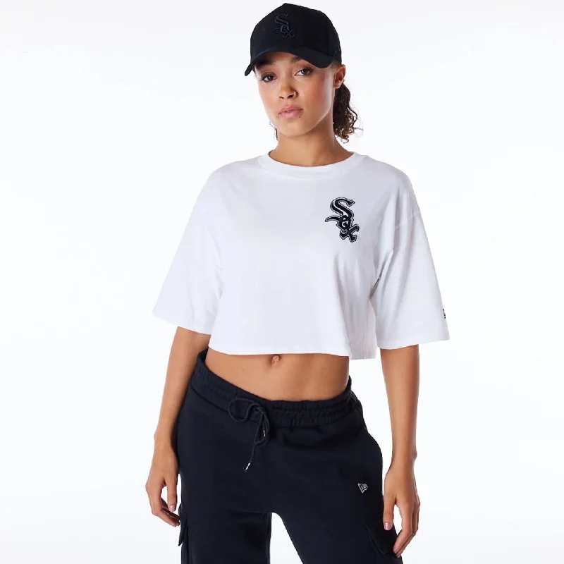 Men's Shirts with Antimicrobial TreatmentChicago White Sox Womens MLB Lifestyle White Crop T-Shirt