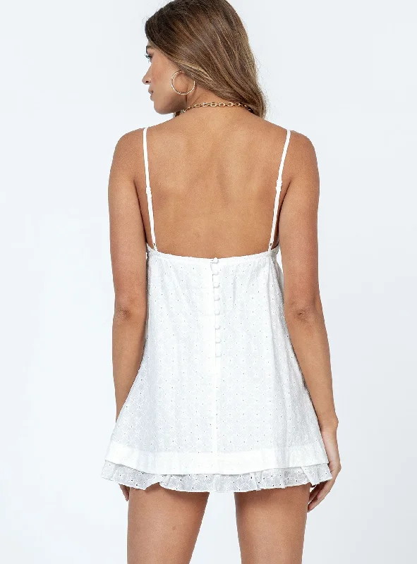 Empress of Love Mini Dress White Embroidery