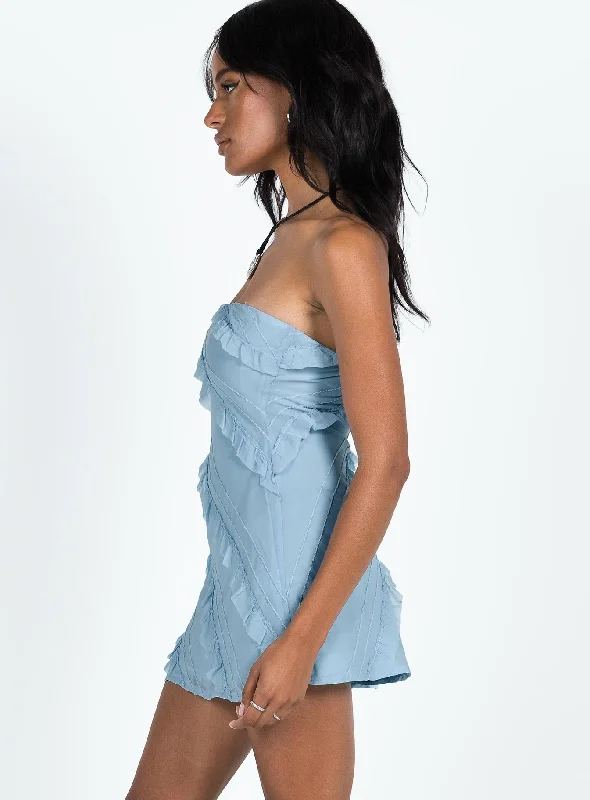 Lars Strapless Mini Dress Blue