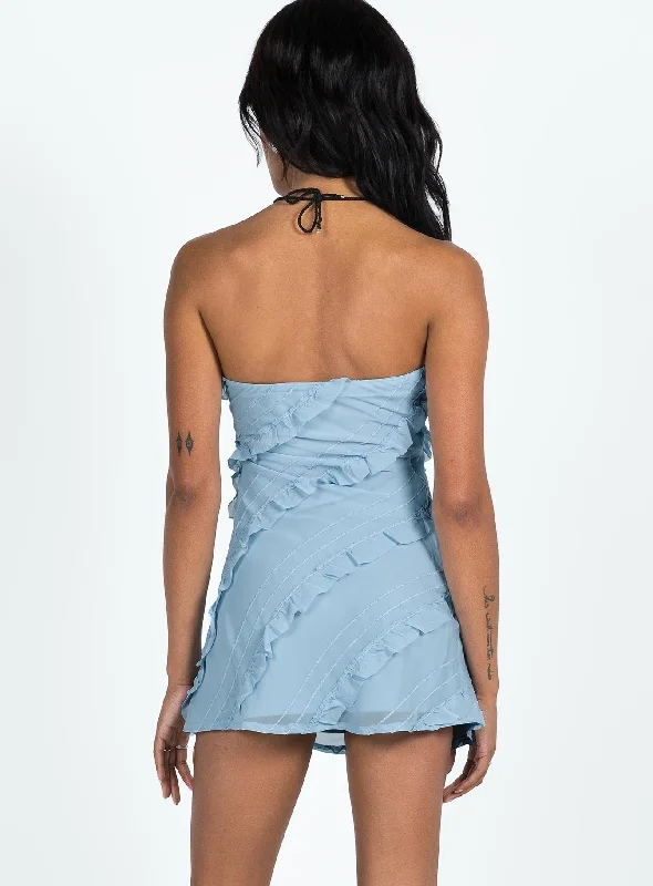 Lars Strapless Mini Dress Blue