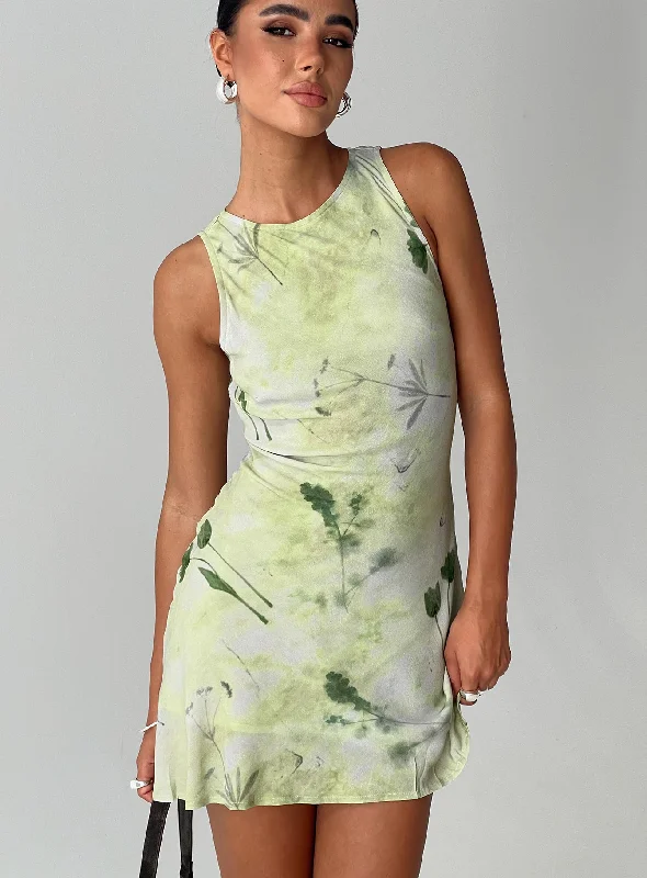 Vivre Mini Dress Green Floral