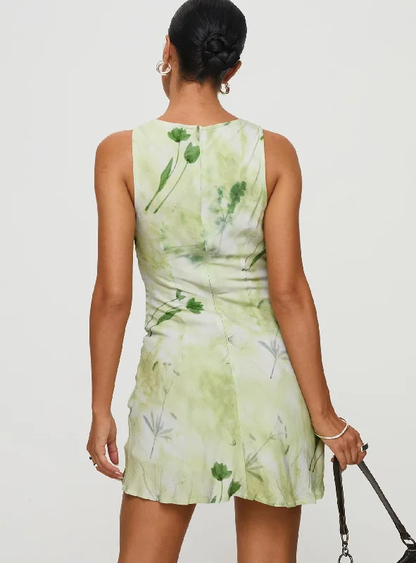 Vivre Mini Dress Green Floral