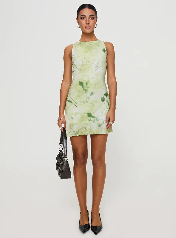 Vivre Mini Dress Green Floral