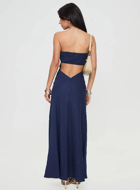 Yahir Strapless Maxi Dress Navy