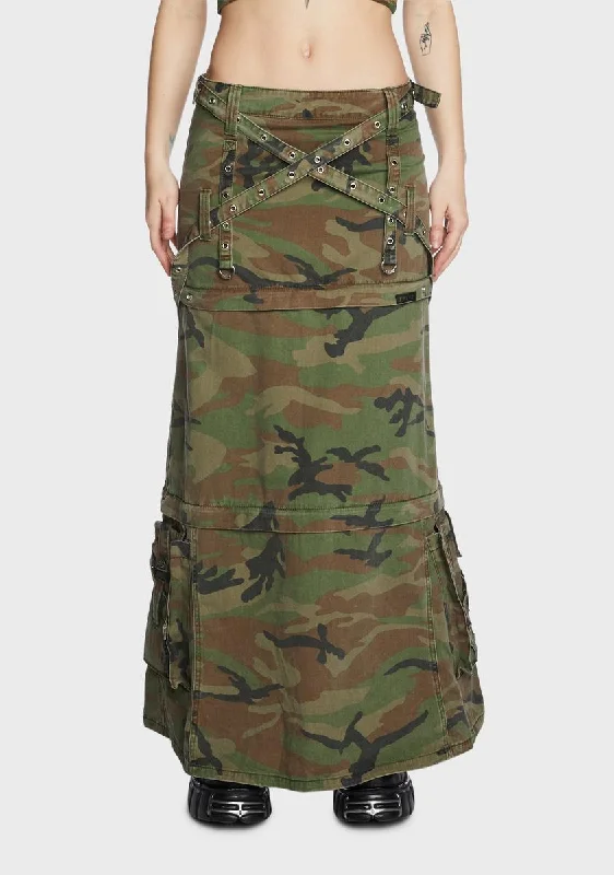 Camo Triple Zip Off Skirt