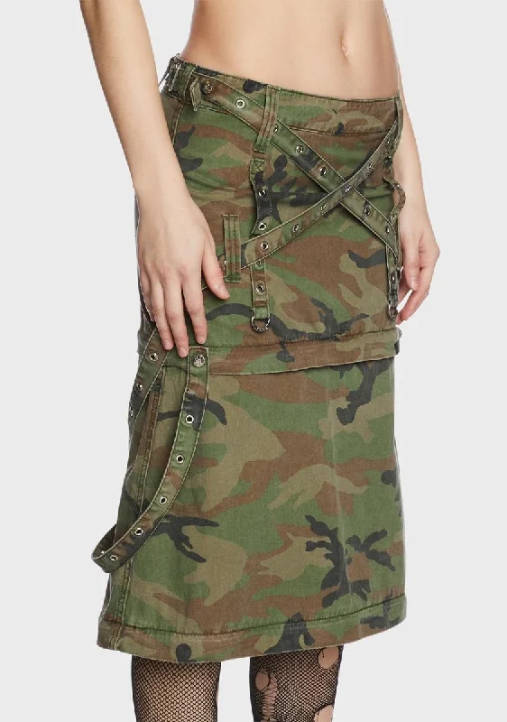 Camo Triple Zip Off Skirt