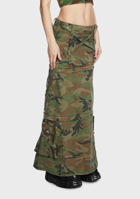 Camo Triple Zip Off Skirt