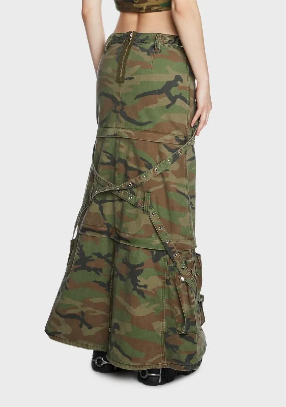 Camo Triple Zip Off Skirt