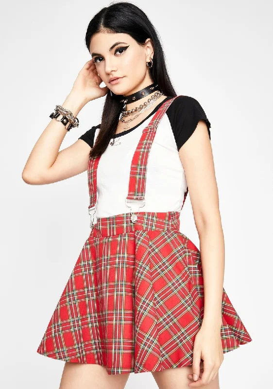 Crimson Class Act Suspender Skirt