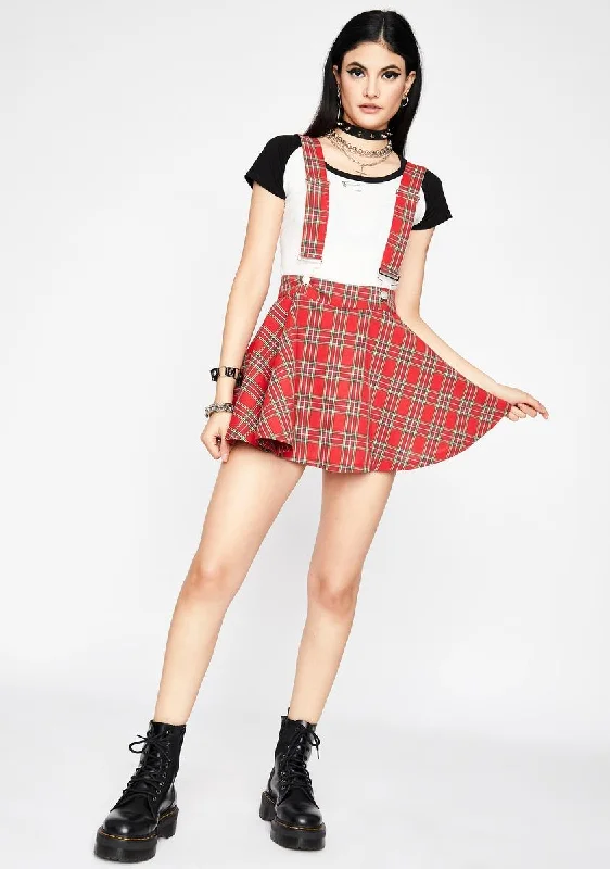 Crimson Class Act Suspender Skirt