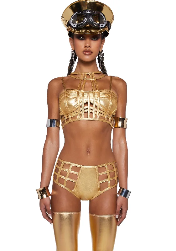 Deviant Treasure Bustier Top - Gold