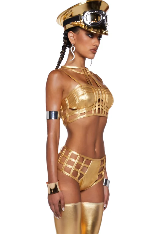 Deviant Treasure Bustier Top - Gold