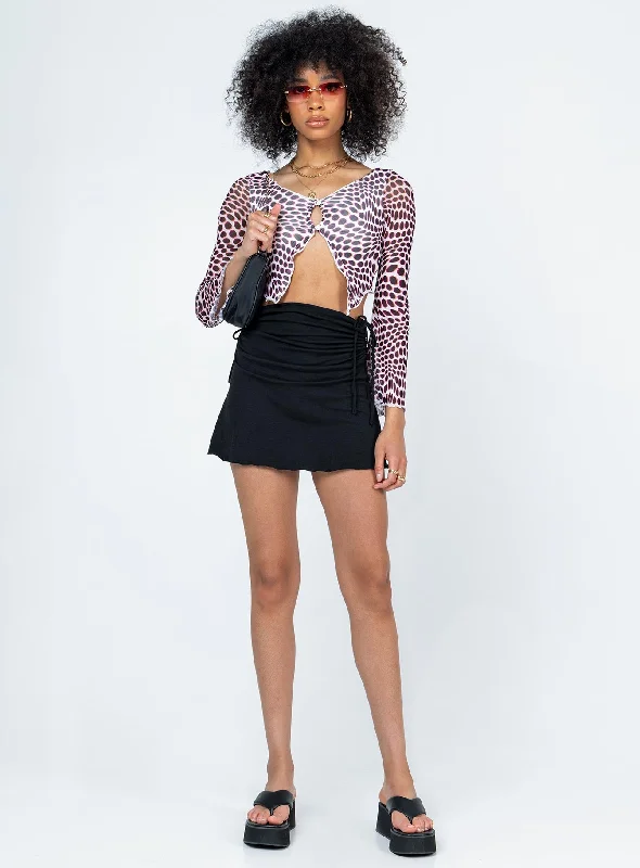 Harrison Long Sleeve Mesh Top Black / White