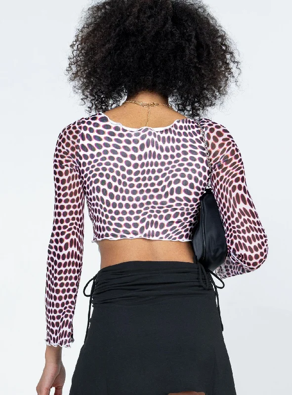 Harrison Long Sleeve Mesh Top Black / White