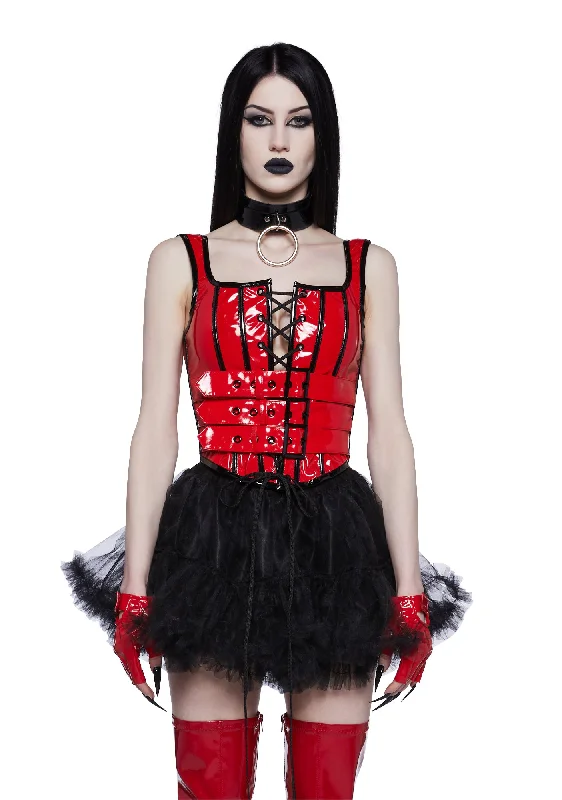 Haunted Shadows Corset Top - Red