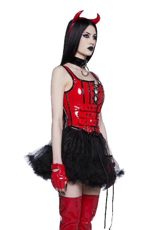 Haunted Shadows Corset Top - Red