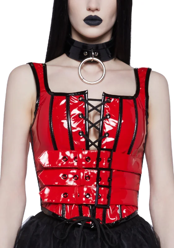 Haunted Shadows Corset Top - Red