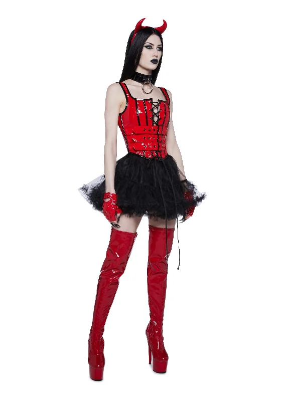 Haunted Shadows Corset Top - Red