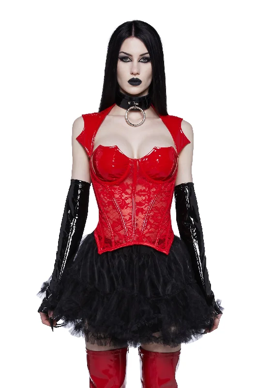 Just Wingin' It Vampy Corset - Red