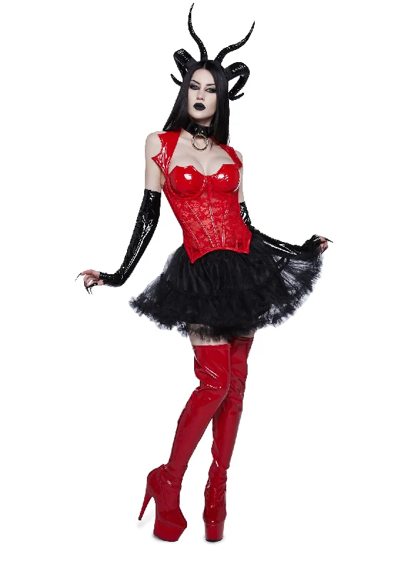 Just Wingin' It Vampy Corset - Red