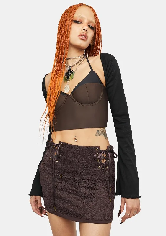 Magical Creatures Lace Mini Skirt