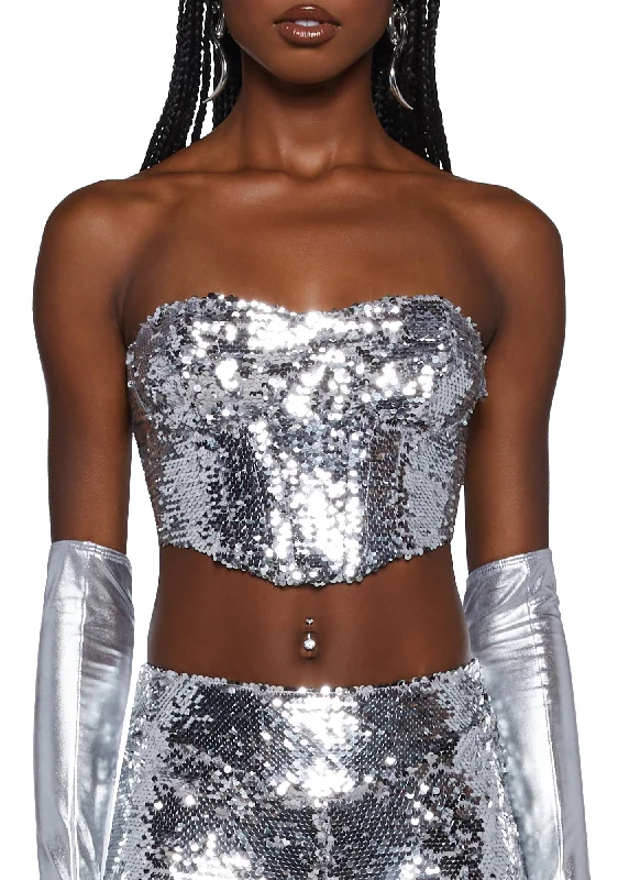 Mirror Ball Dancer Bustier Top