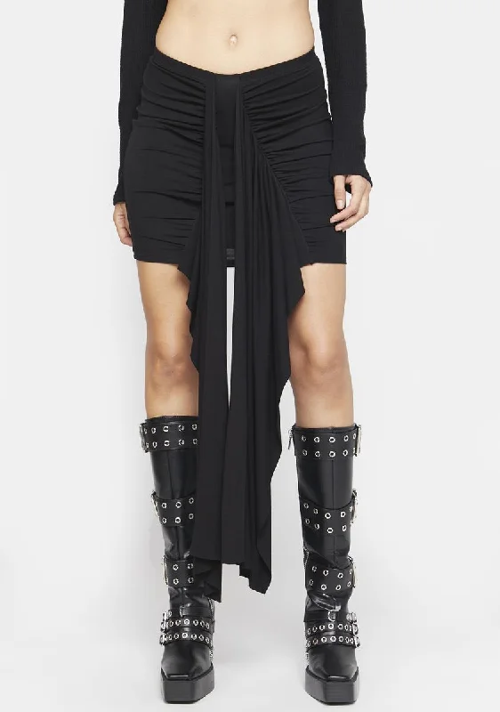 Moment Of Silence Draped Mini Skirt