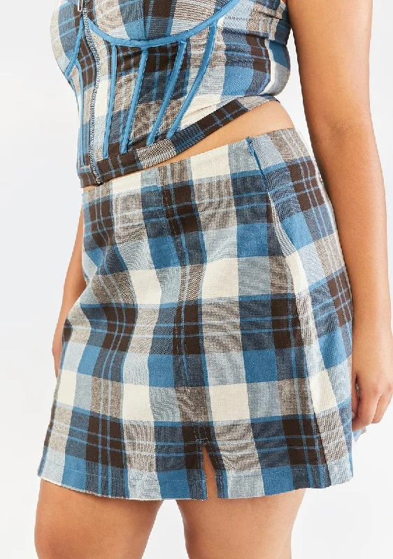 Plus Eff Academia Plaid Mini Skirt