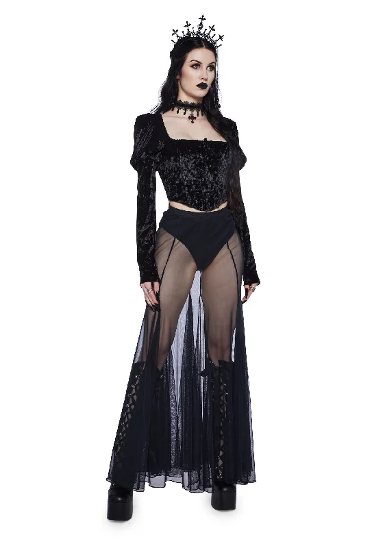 Sorrow Party Mesh Maxi Skirt