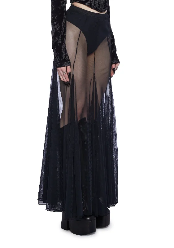 Sorrow Party Mesh Maxi Skirt