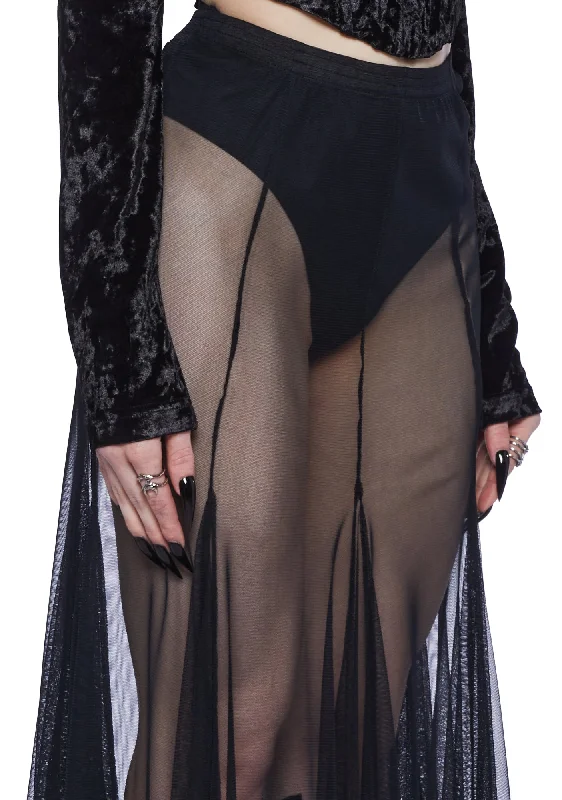 Sorrow Party Mesh Maxi Skirt