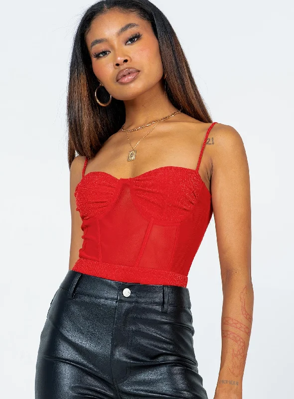 Triston Bodysuit Red