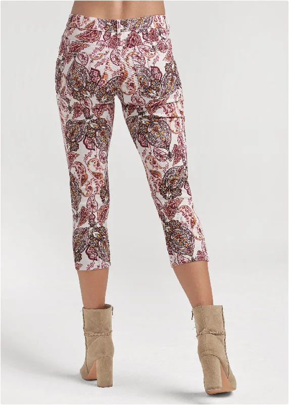 Cindy capri jeans - Blush Multi