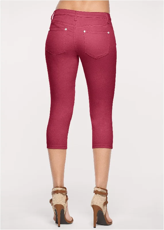 Cindy capri jeans - Dark Red