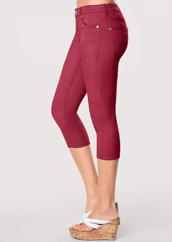 Cindy capri jeans - Dark Red